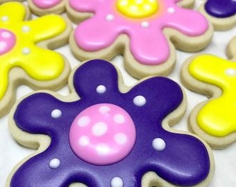 Mother's Day Flower Cookies, Happy Mother's Day Flower Cookies, Mother's Day Gift, Happy Birthday Mom, Cookie Gift, Decorated Cookies