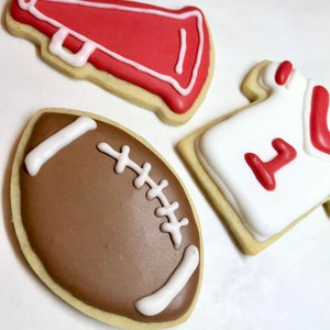 Football Cookies, Sports Cookies, Sports Ball Cookies, Decorated Sugar Cookies, Handmade Cookies