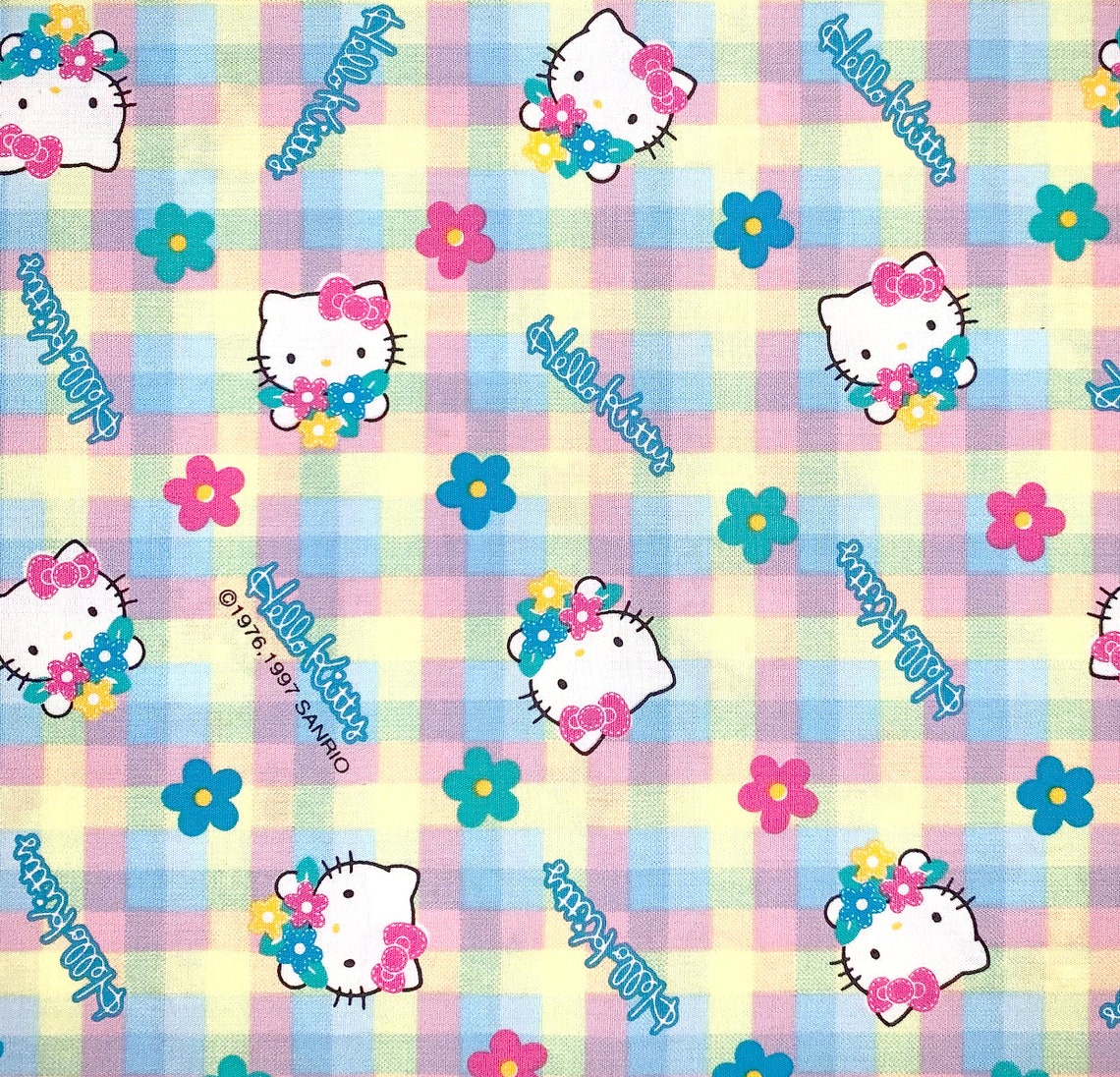 Hello Kitty Floral Gingham Cotton Cloth Adult Face Mask Dual | Etsy