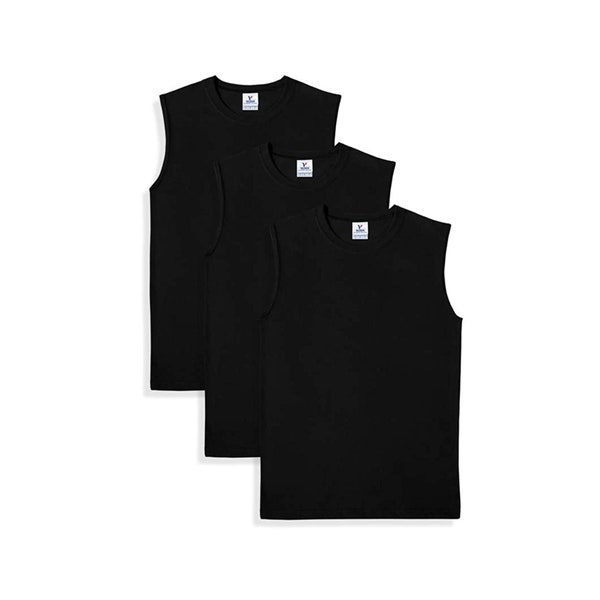 New - Yazbek Men's Heavy Weight (5.9-Ounce) Crew Neck Sleeveless Muscle T-Shirt (3-Pack)