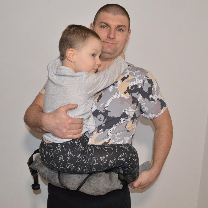 back for baby wearing wrap conversion Linen melange ergonomic carrier for Toddler side preschool carrier three positions: front