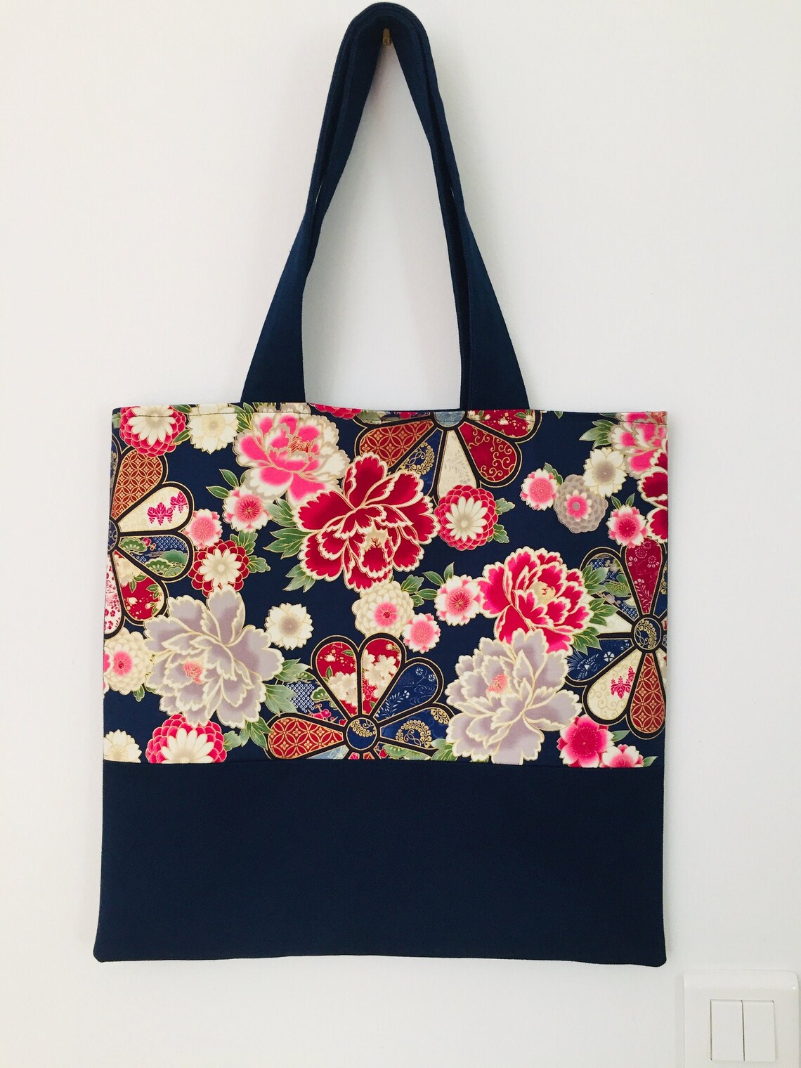 Tote bag Japanese and indigo patterns Etsy