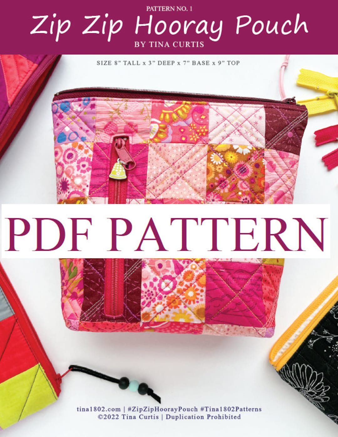 Zip Zip Hooray PDF Pattern - Zipper Pouch Pattern - Etsy