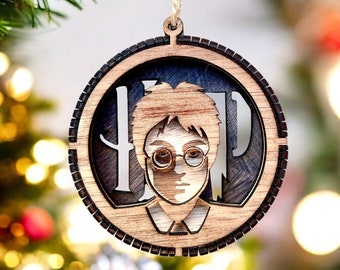Bola navideña de madera 3D - Harry Wizard