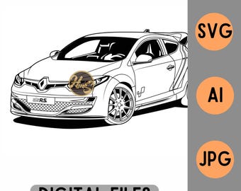 File digitale Renault Mégane 3 RS Trophy (Fase 3): Vettore, SVG, AI, JPG, contorno