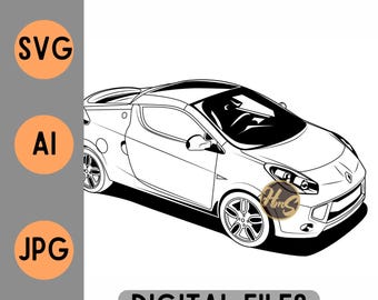 Archivo digital Renault Wind Vector SVG AI JPG Contorno