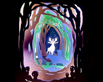 Luce notturna a LED in legno - Principessa Mononoke [personalizzabile]