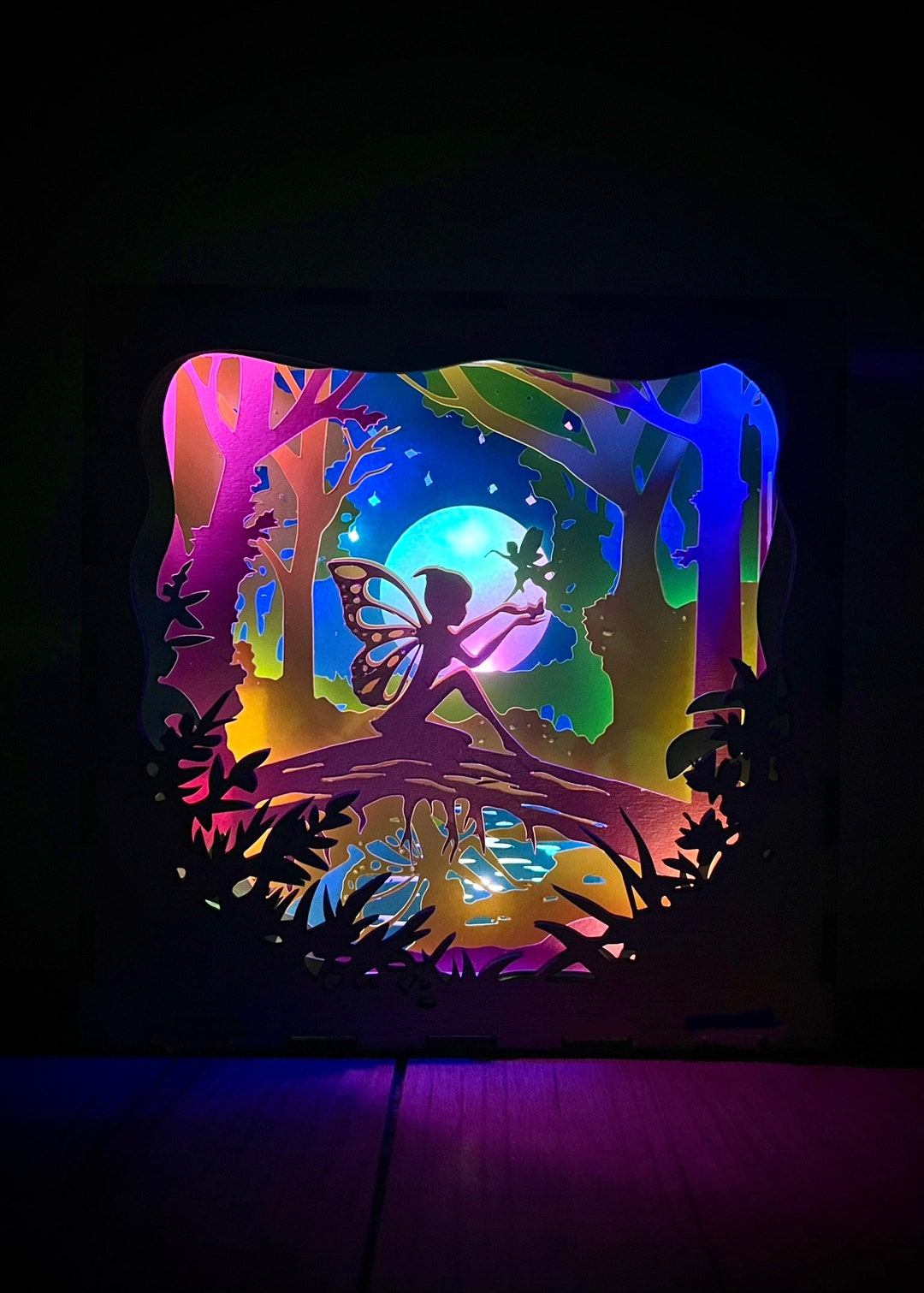 LED Wooden Lightbox Night Light - Disney - Tinkerbell [customizable] - Etsy