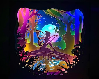 LED wooden lightbox night light - Disney - Tinkerbell [Customizable]