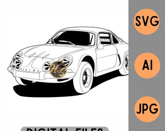 Renault Alpine A110 1300 S Berlinette SVG AI JPG esquema archivo digital