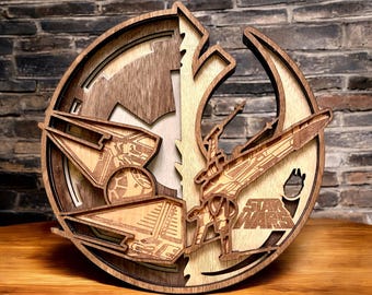 3D wooden wall decoration - Star Wars - Rebels and the Empire (Yin & Yang)