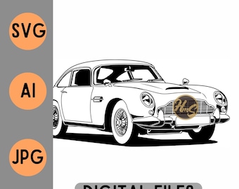 Archivo digital vectorial SVG AI jpg del Aston Martin DB52