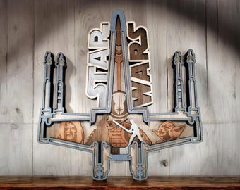 3D wooden wall decoration. Star Wars