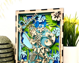 Caja de luz LED de madera con luz de noche - Disney - Lilo y Stitch [Personalizable]