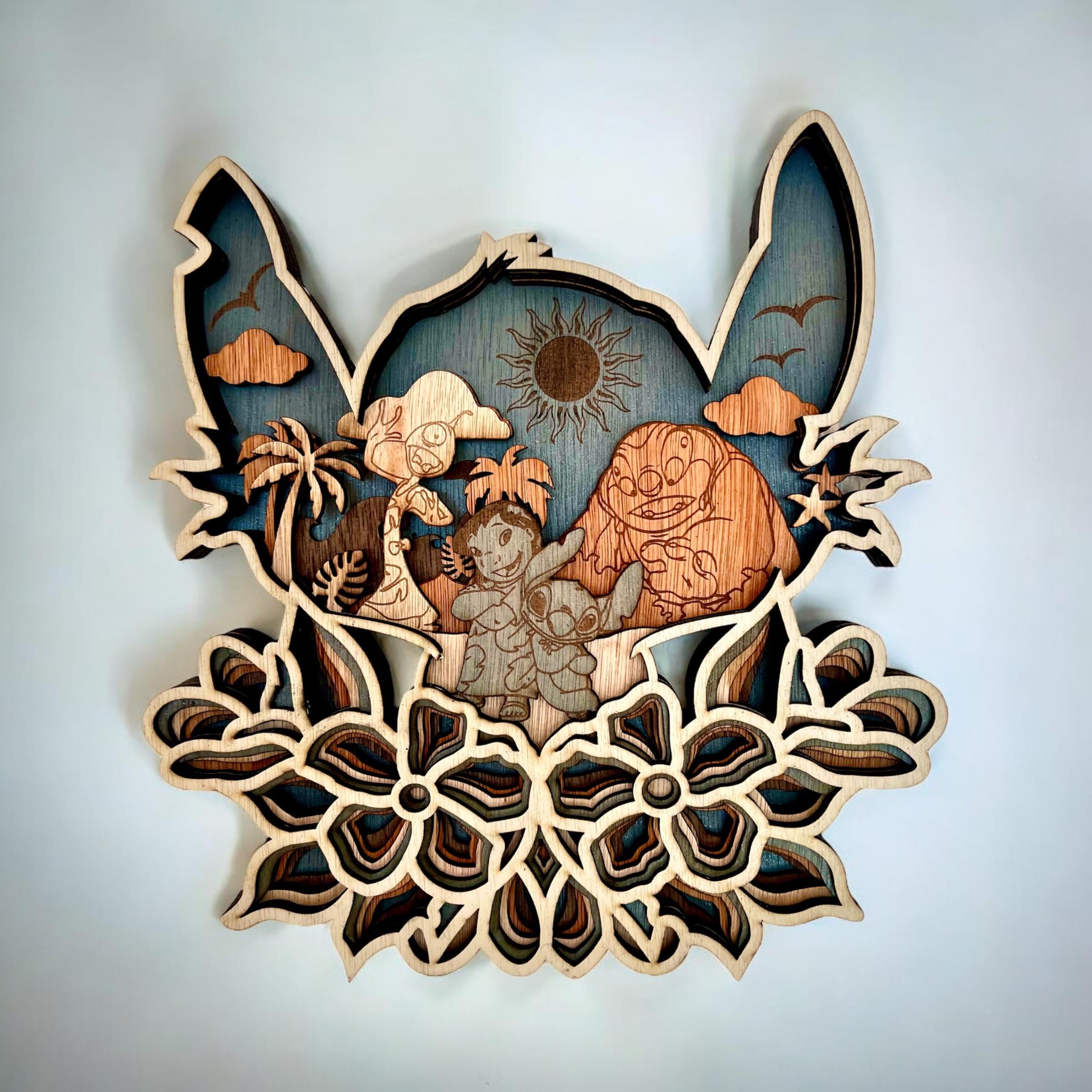 3D wooden wall decoration - Disney - Lilo & Stitch