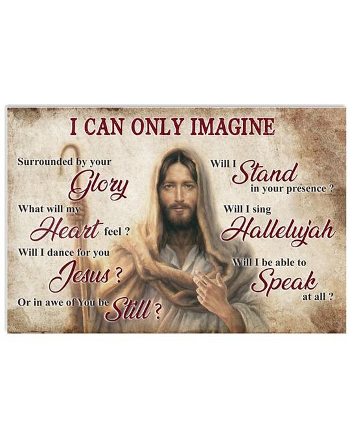 Jesus I Can Only Imagine Canvas Poster Print Gaming Playroom Etsy