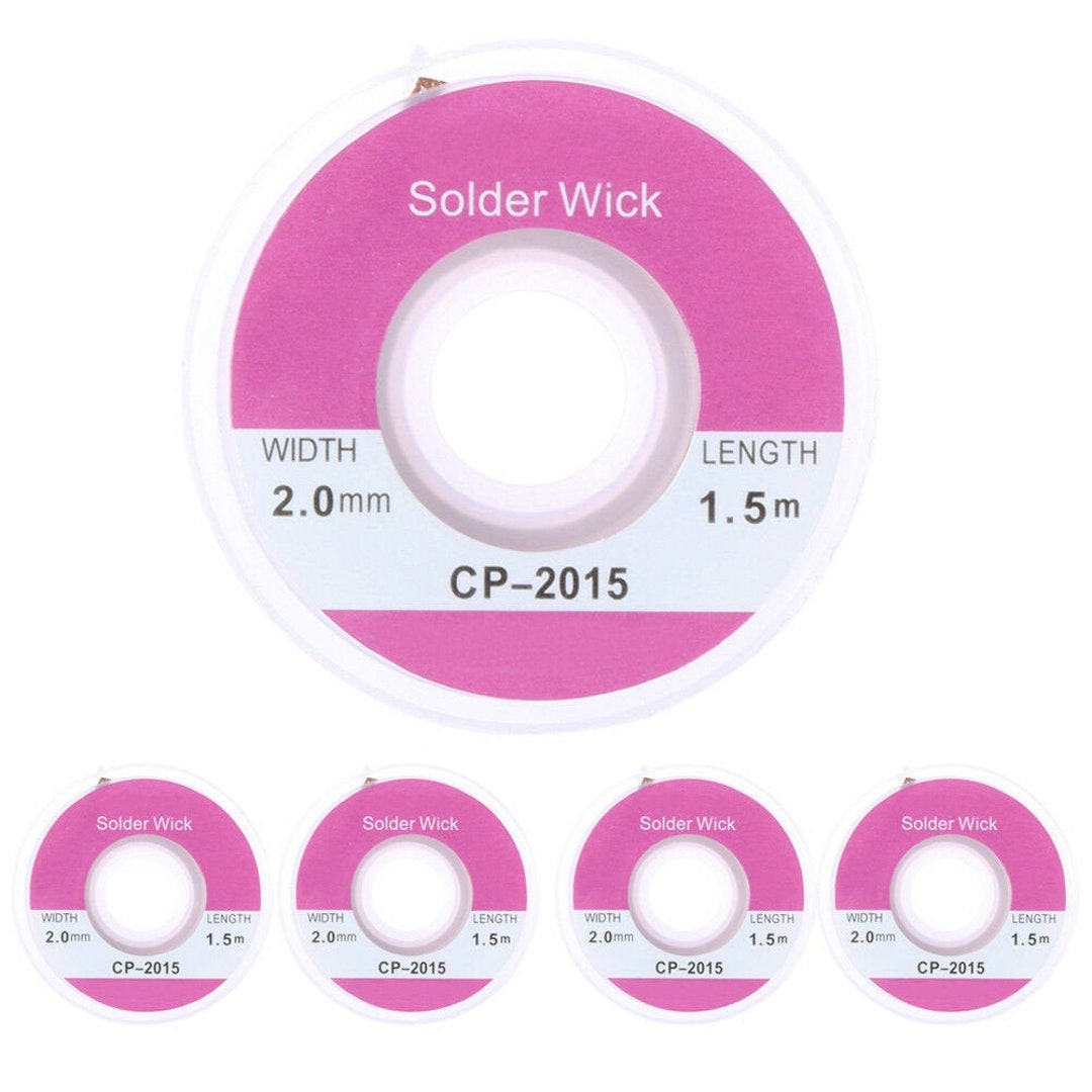 5 Rolls 2mm X 5ft Desoldering Braid Wick Solder Remover With Rosin Flux