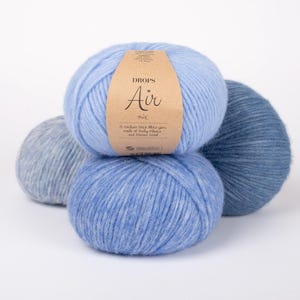 Hilo DROPS Air – Hilo de alpaca y merino / Hilo ligero tipo Blow / Hilo suave para tejer de grosor Aran