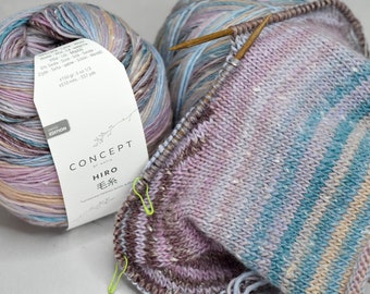 New 2023 Limited edition Concept by Katia  yarn; Concept by Katia HIRO yarn; Silk yarn; Merino wool yarn; Spain yarn;