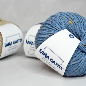 Lana Gatto Everest – Merino Wool and Viscose Tweed Yarn – Soft, Warm & Durable for Sweaters Accessories – Italian Knitting Yarn