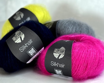 Lana Grossa Silkhair yarn; Luxury Italy yarn; Mohair yarn; Silk yarn;