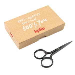 Small Black Embroidery Scissors 9.5 cm – Sharp Point Metal Thread Scissors for Sewing & Knitting