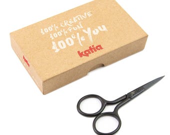 Small Black Embroidery Scissors 9.5 cm – Sharp Point Metal Thread Scissors for Sewing & Knitting
