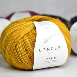Przędza skarpetkowa AAMU Silk: mieszanka wełny merynosów, Katia Concept, 150 g