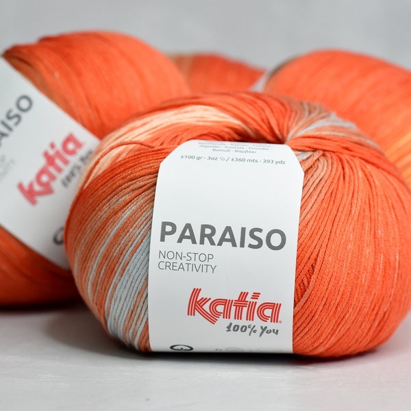 Fil Katia Paraiso de nouvelle couleur 2024/2025 ; fils à tricoter et à crocheter; Fils de coton; fil d'été;