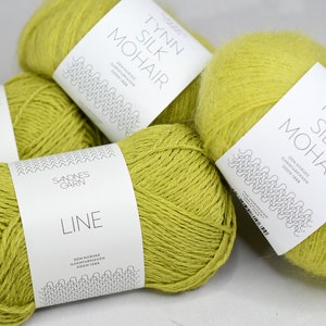 Sandnes Garn Tynn Silk Mohair and Sandnes Garn LINE yarn combination; Cotton, viscose and cotton yarn; Mohair and Silk yarn; Knitting yarn