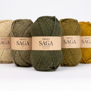 DROPS Saga Yarn | 100 Wool DK Yarn | Non Superwash Wool | Wool Knitting Yarn | Natural Wool Yarn | Sweater & Hat Yarn