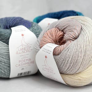 Laines du Nord Poema Cashmere Gradient Yarn: Merino Wool Cashmere Blend, Made in Italy
