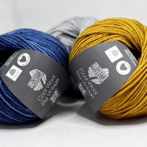 Lana Grossa Cool Wool Vintage Big – 100% Merino Wool Yarn, Soft Tonal Colors, DK Weight, Machine Washable, Ideal for Garments & Accessories