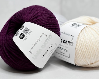Włóczka Lana Gatto MAXI VIP Cashmere Merino Wool – włoska włóczka do robienia na drutach i szydełkowania
