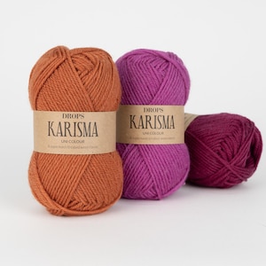 DROPS Karisma wollen garen, Superwash DK garen, 100% wollen breigaren voor truien, mutsen, dekens en babykleding.