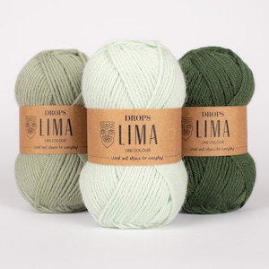DROPS Lima Wool Alpaca Yarn DK Worsted Soft Knitting Yarn Scandinavian Yarn Sweater Yarn Hat Yarn Natural Wool Yarn