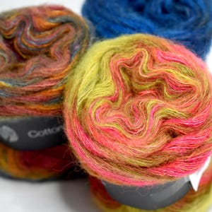 Lana Grossa Cottonhair Yarn – Mohair Cotton Blend, Lightweight Lace Yarn for Summer Knitting, Shawls, Scarves & Garments