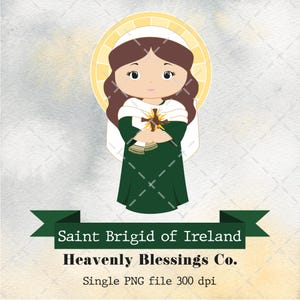 Brigid von Irland, katholische Bilder, niedliche Heilige, religiöse Clipart, Heilige Clipart, Heilige Frau, Heilige