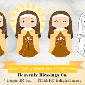Saint Teresa Benedicta of the Cross, Catholic images, Cute Saints, Religious Clipart, Saints Clipart, Holy Woman, Saints