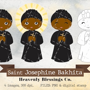 Saint Josephine Bakhita, Catholic images, Cute Saints, Religious Clipart, Saints Clipart, Holy Woman, Saints