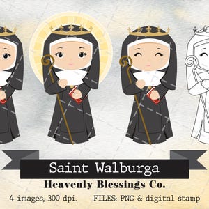 Saint Walburga, Catholic images, Cute Saints, Religious Clipart, Saints Clipart, Holy Woman, Saints
