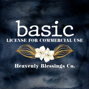 Basic License for Commercial Use | Small Business | No-Cretid | For a Set of Graphics | Wall Art Prints | An item to print |