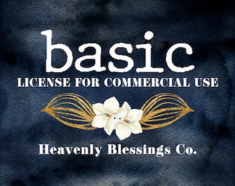 Basic License for Commercial Use | Small Business | No-Cretid | For a Set of Graphics | Wall Art Prints | An item to print |