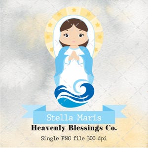 Stella Maris, Imagens católicas, Santos fofos, Clipart religioso, Clipart de santos, Mulher santa, Virgencita, Santos