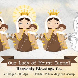 Our Lady of Mount Carmel, Catholic images, Cute Saints, Religious Clipart, Saints Clipart, Holy Woman, Virgencita, Saints