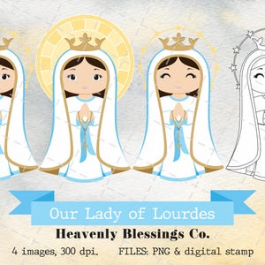 Our Lady of Lourdes, Catholic images, Cute Saints, Religious Clipart, Saints Clipart, Holy Woman, Virgencita, Saints