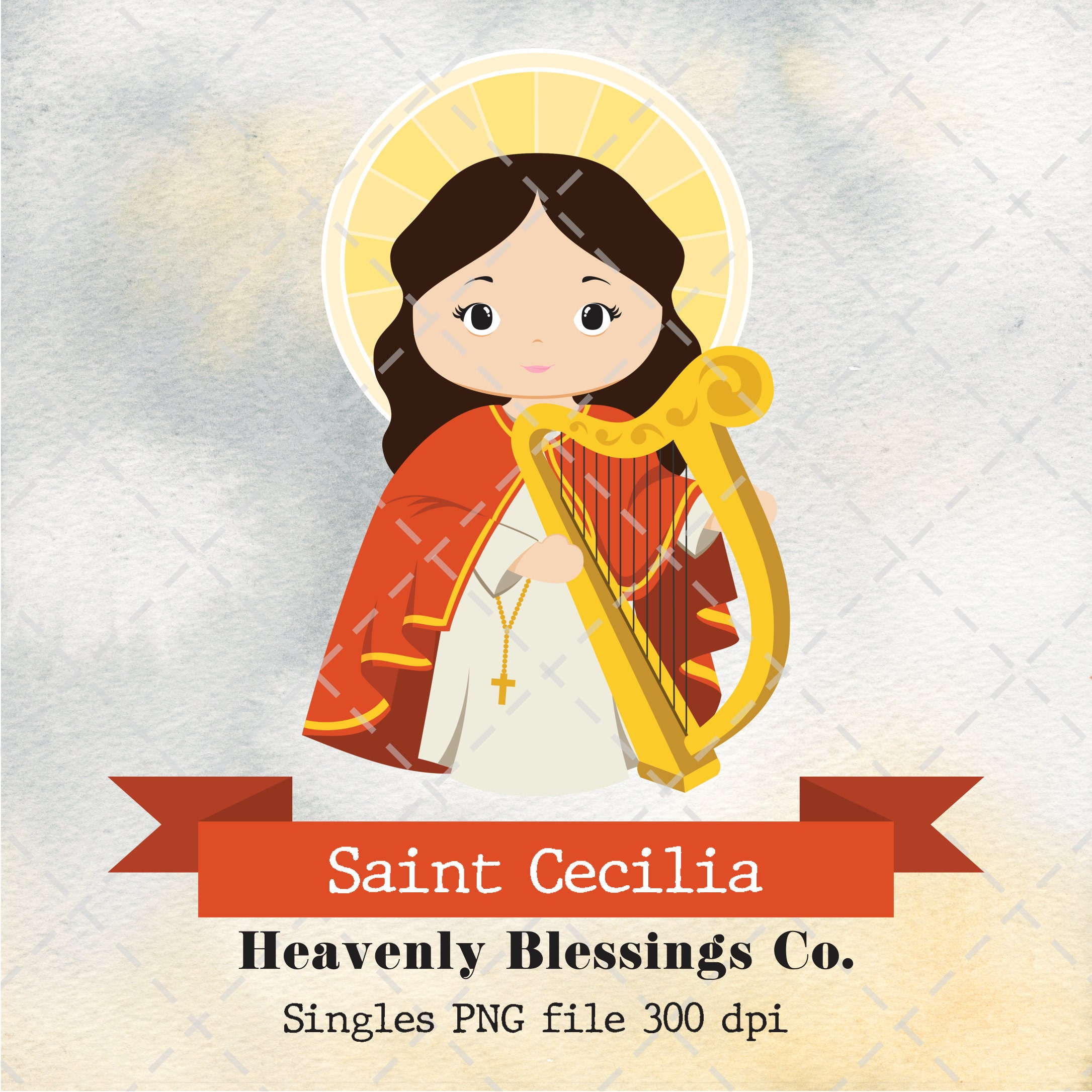Saint Cecilia Catholic images Cute Saints Religious Etsy