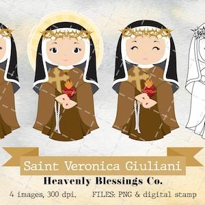 Heilige Veronica Giuliani, katholische Bilder, niedliche Heilige, religiöse Clipart, Heilige Clipart, Heilige Frau, Heilige