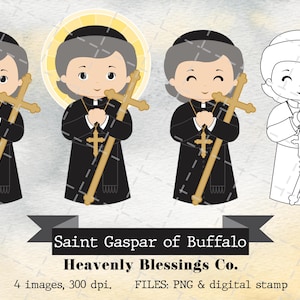 Saint Gaspar of Buffalo, Catholic images, Cute Saints, Religious Clipart, Saints Clipart, Holy Man, Saints
