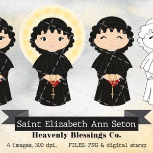 Saint Elizabeth Ann Seton, Catholic images, Cute Saints, Religious Clipart, Saints Clipart, Holy Woman, Saints